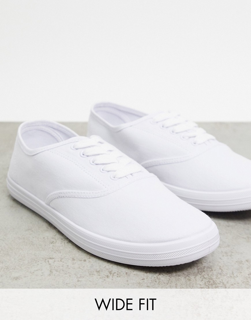 wide fit slip on plimsolls