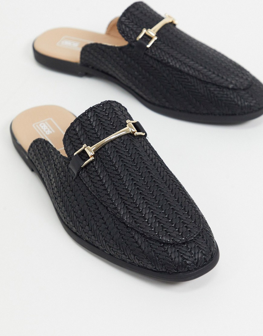 woven backless slip on mules