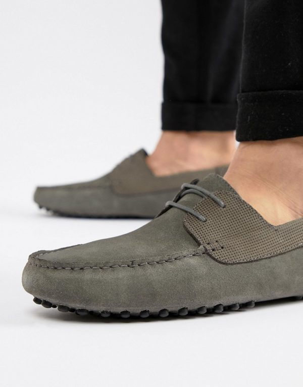 ASOS DESIGN driving shoes in gray suede 