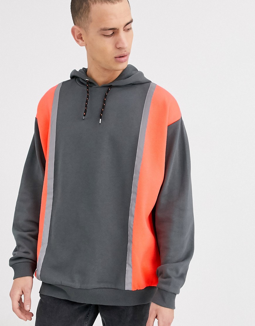 ASOS DESIGN oversized hoodie with color block neon panels-Multi | The ...