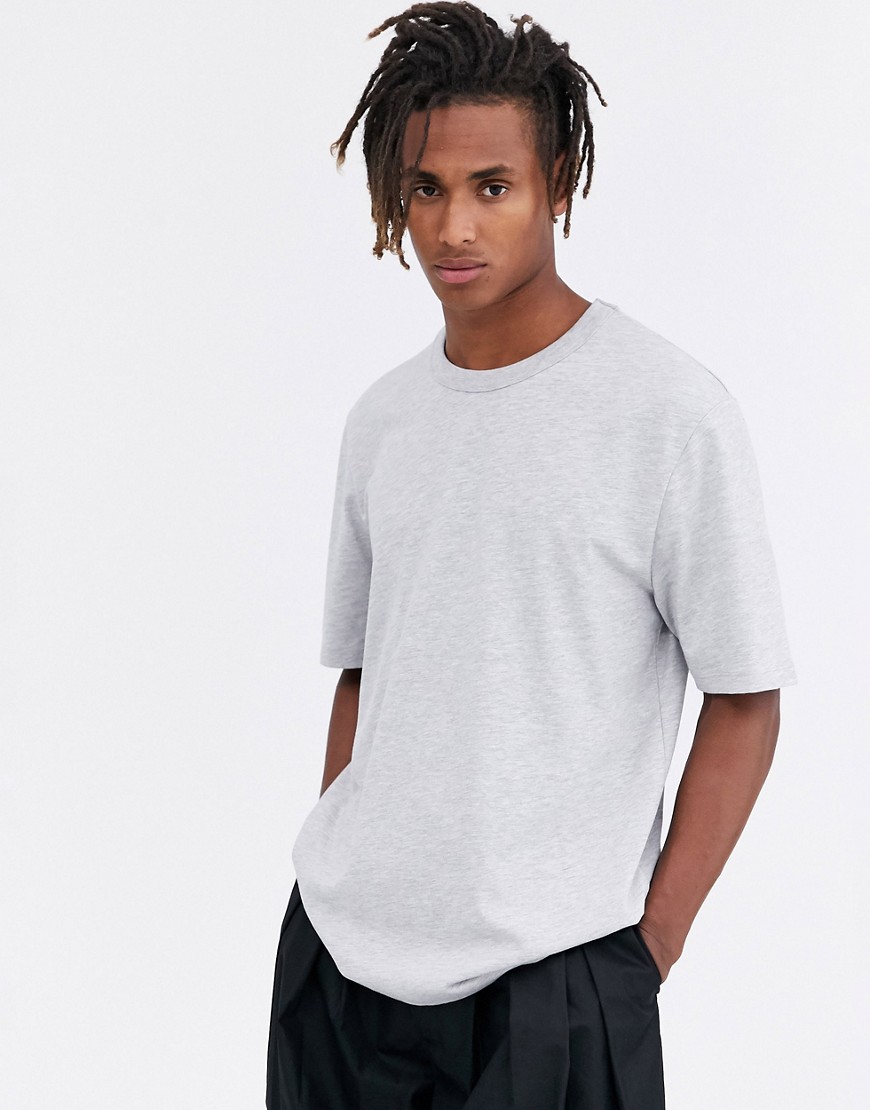 ASOS WHITE loose fit heavyweight t-shirt in light gray marl-Grey | The ...