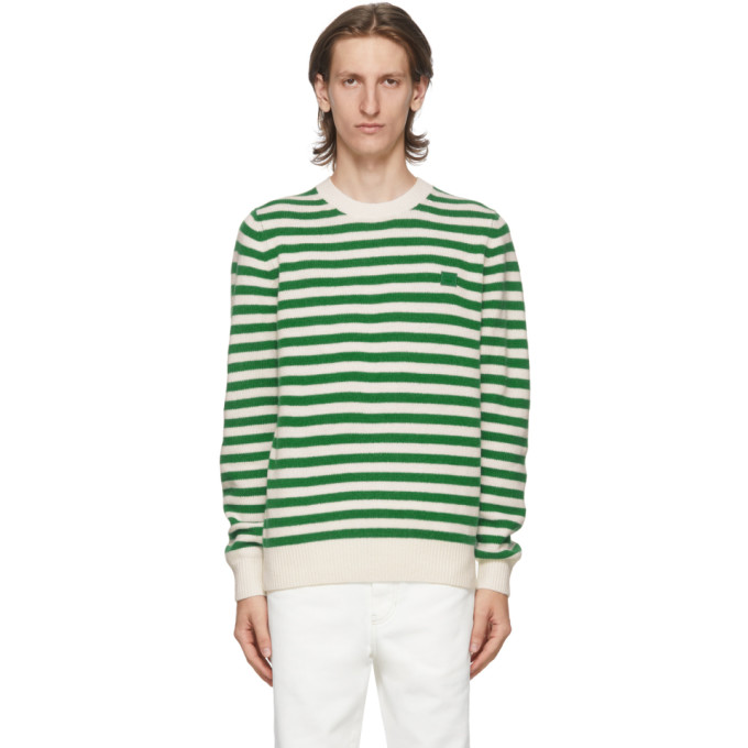 green and white striped sweater