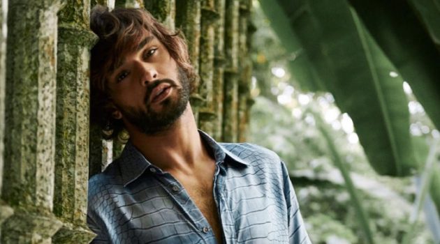 Marlon Teixeira fronts Roberto Cavalli's Paradise Found fragrance campaign.