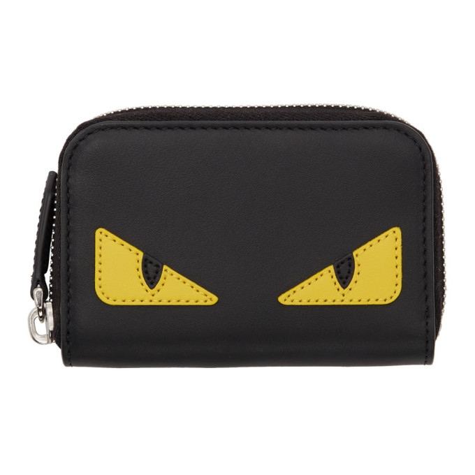 Fendi Black Small Bag Bugs Zip Around Wallet | The Fashionisto