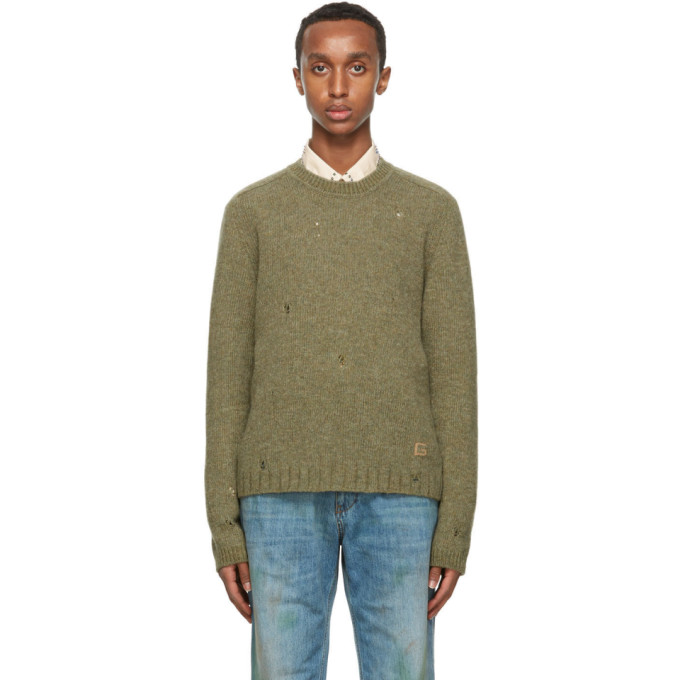 Gucci Green Wool Square G Sweater | The Fashionisto