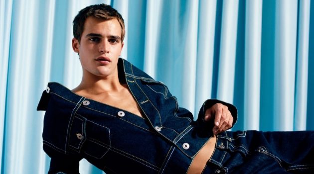 Parker van Noord fronts Lanvin's fall-winter 2020 denim campaign.