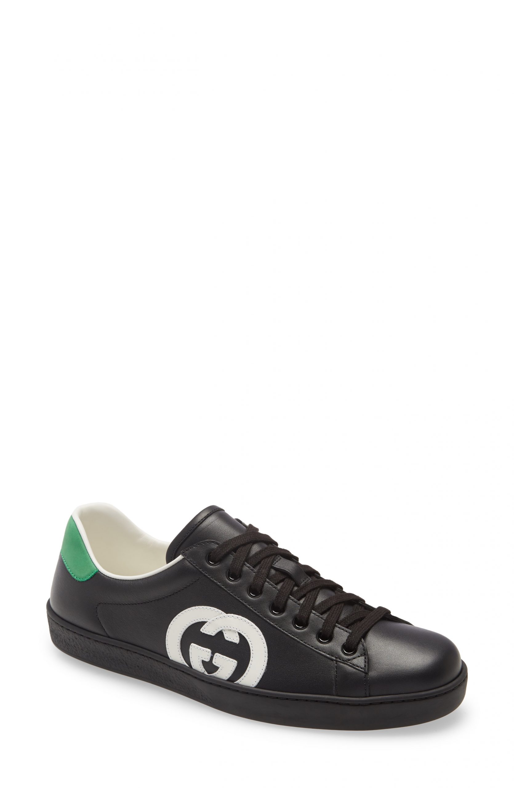 Men’s Gucci New Ace Logo Low Top Sneaker, Size 10US - Black | The ...