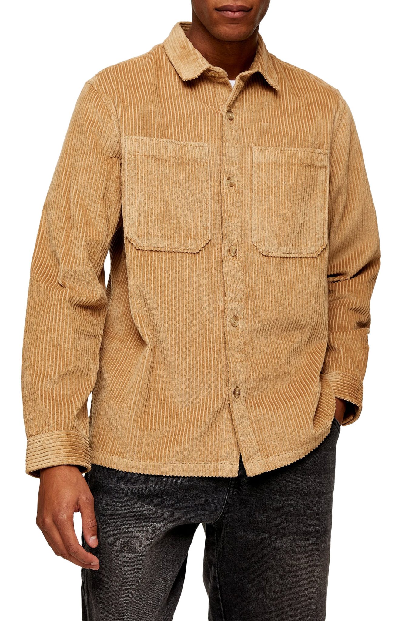 stretch corduroy overshirt