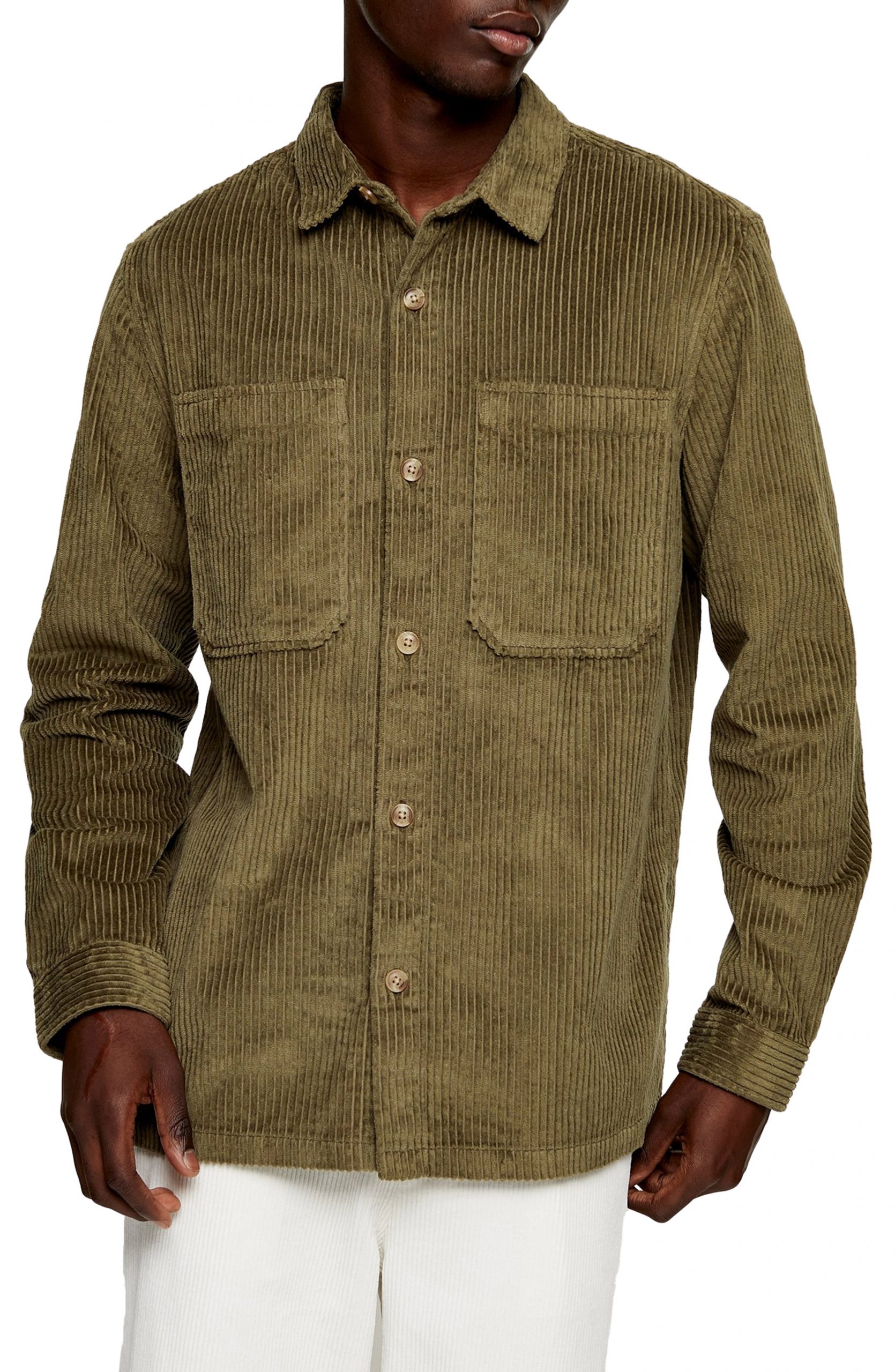 stretch corduroy overshirt