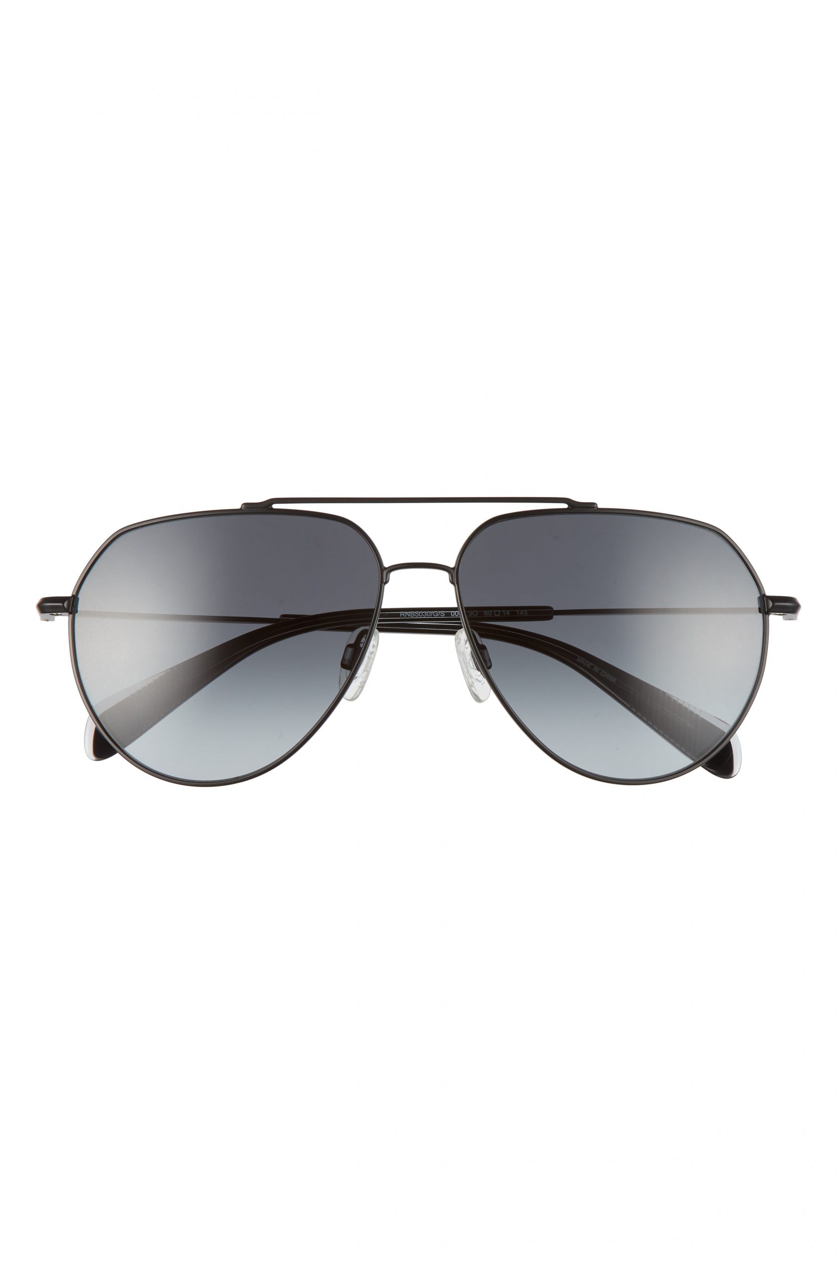 Rag & Bone 60mm Aviator Sunglasses - Matte Black/dark Grey Gradient ...