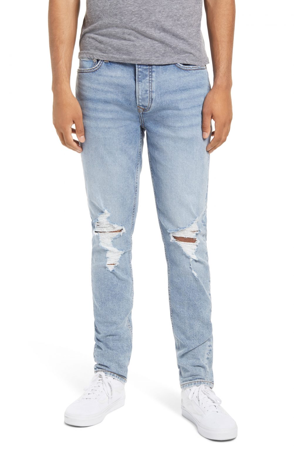 Men’s Topman Blowout Ripped Skinny Jeans, Size 30 x 30 - Blue | The ...
