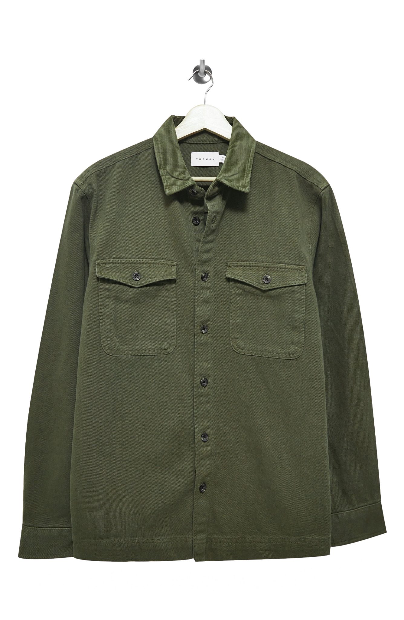 Men’s Topman Corduroy Collar Overshirt, Size Small - Green | The ...