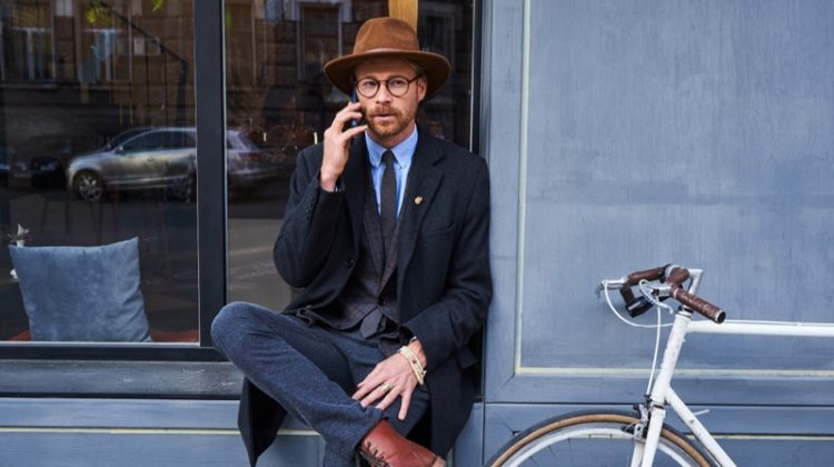 Outside Man Suit Bike Hat Boots Outfit