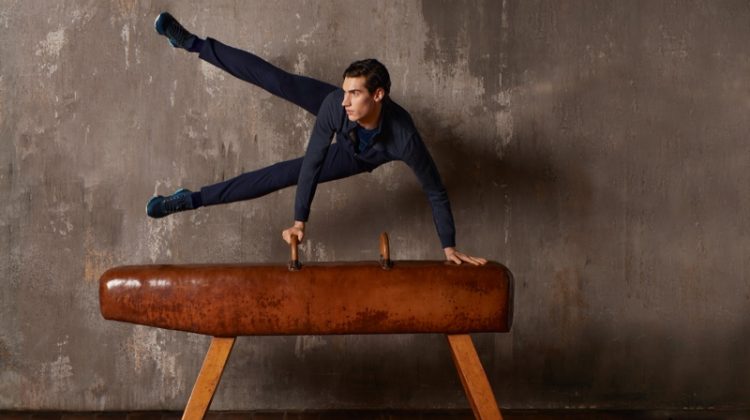 Marco Bozzato takes to a leather pommel horse for ZILLI Sport's fall-winter 2020 campaign.