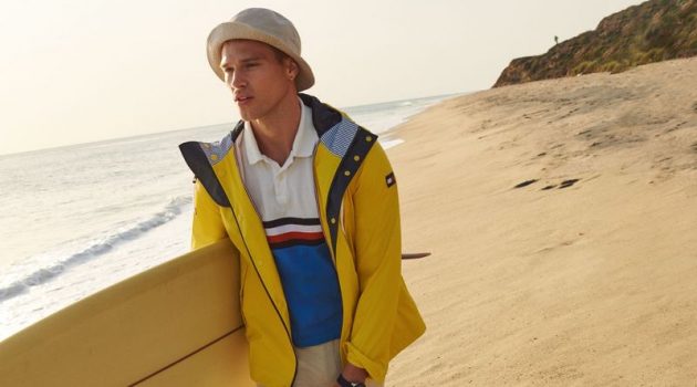 Taking to Malibu, California, Matthew Noszka fronts Tommy Hilfiger's spring-summer 2021 men's campaign.