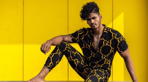 Male Model Jumpsuit Print