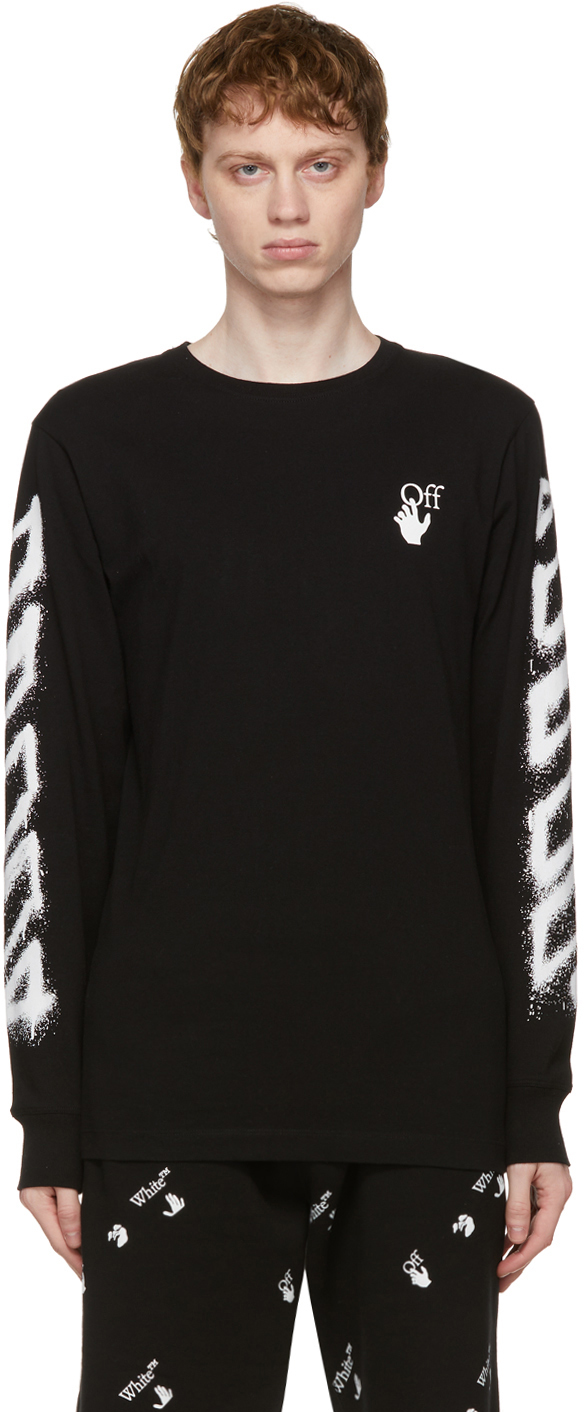 Off-White Black Spray Marker Long Sleeve T-Shirt | The Fashionisto