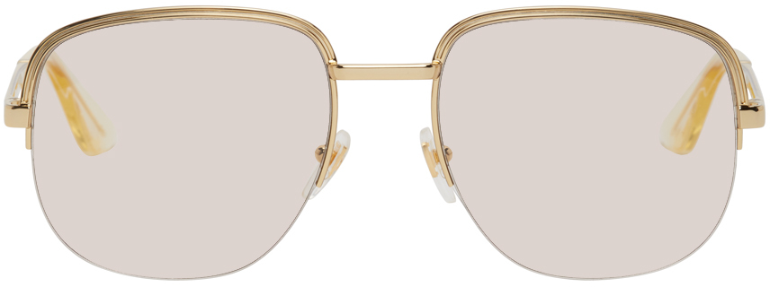 Gucci Gold & Pink GG0777S Sunglasses | The Fashionisto
