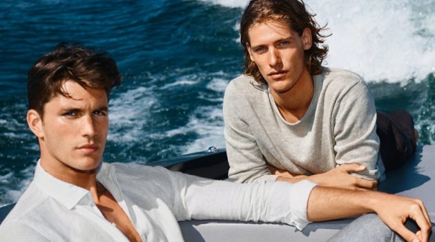 Models Dan Zsolt and Umberto Villahermosa front JOOP!'s spring-summer 2021 campaign.