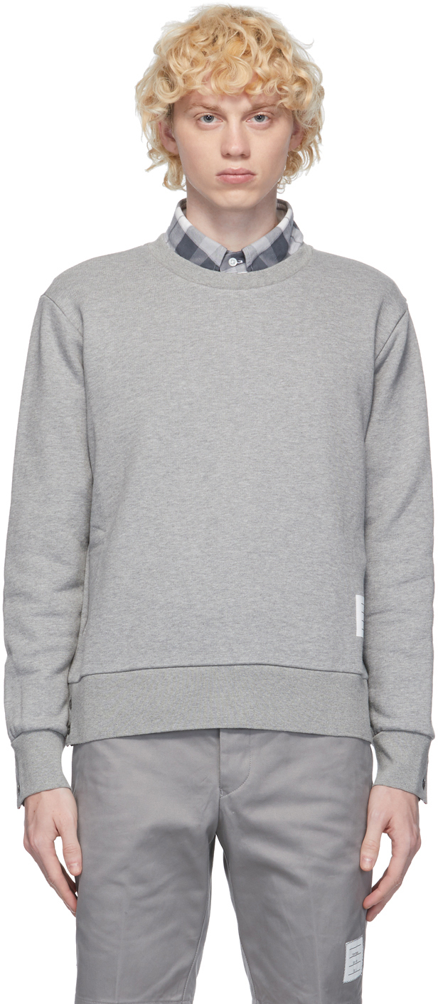 Thom Browne Grey RWB Stripe Sweatshirt | The Fashionisto