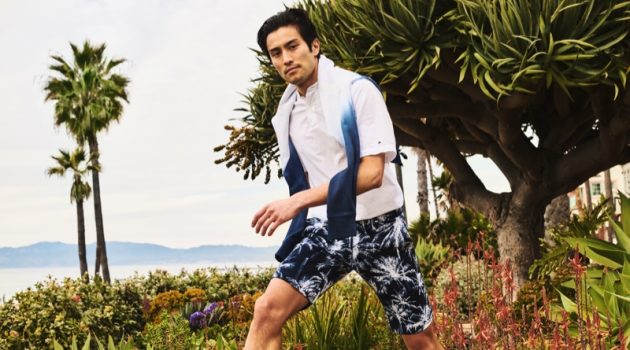 Max Ando sports a smart leisure look from Tommy Hilfiger.