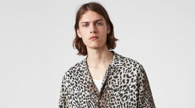 AllSaints Conscious Reserve Mens Animal Print Shirt