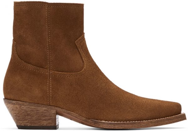 Saint Laurent Brown Suede Lukas Boots | The Fashionisto