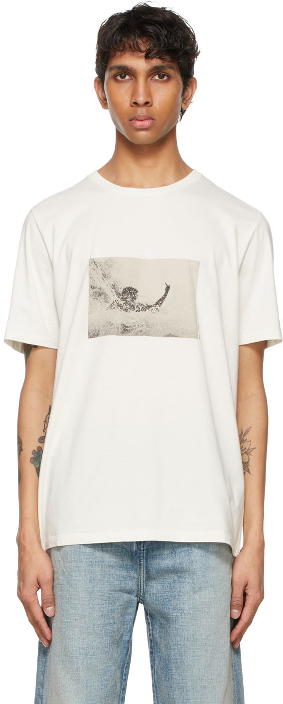 Saint Laurent Off-White Wave Surfer T-Shirt | The Fashionisto