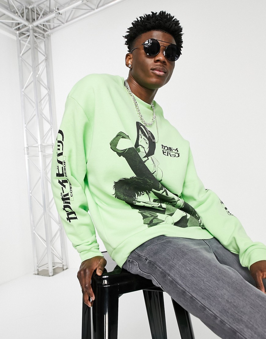 ASOS DESIGN Cowboy Bebop sweatshirt in green | The Fashionisto