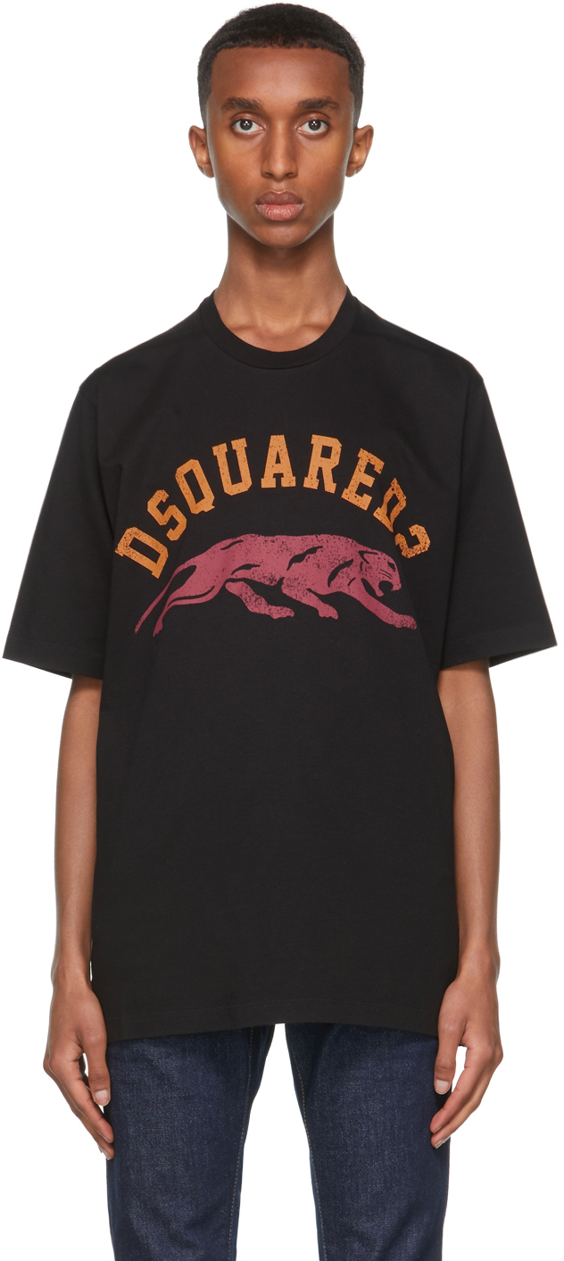 Dsquared2 Black Tiger Slouch T Shirt The Fashionisto