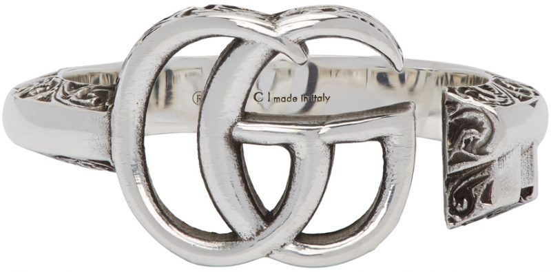 Gucci Silver Double G Marmont Ring | The Fashionisto