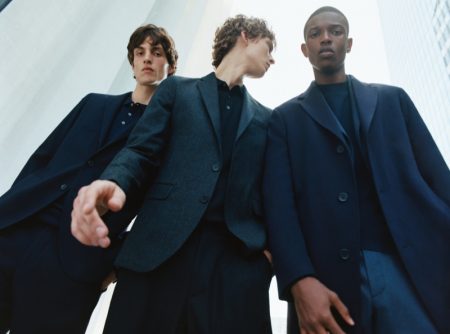 Oliver Hadlee Pearch photographs Lucas El Bali, Leon Dame, and Malik Anderson in Massimo Dutti's fall-winter 2021 Limited Edition collection.