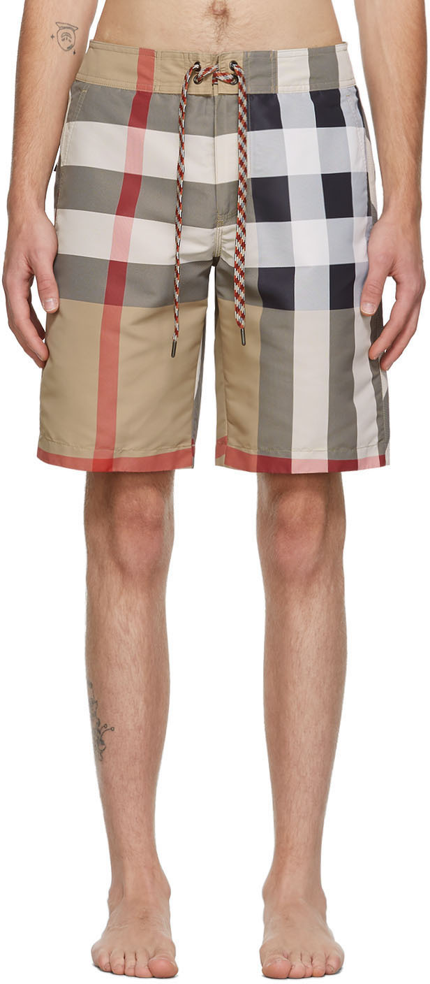 Burberry Beige Breton Swim Shorts | The Fashionisto