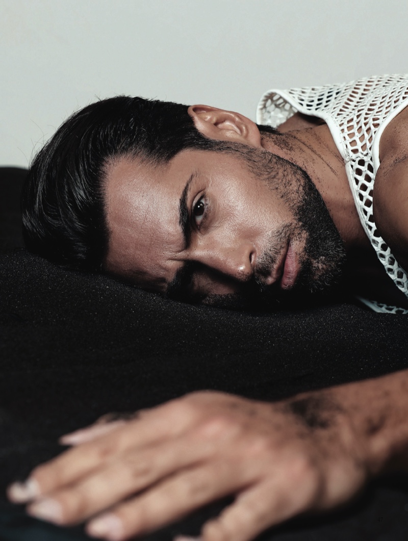 Daniele Carettoni Dons Black & White for L'Officiel Hommes Lithuania