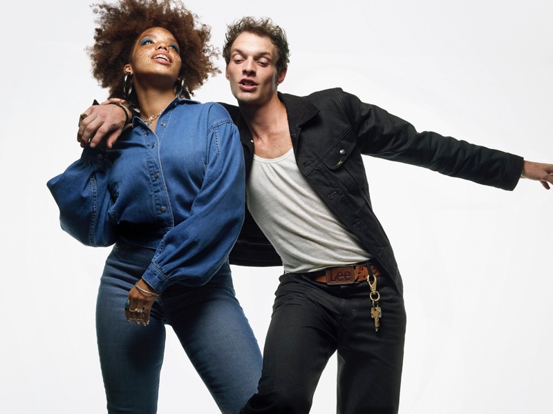 Mahogany Wade and Rocky Harwood couple up for Lee's fall-winter 2021 campaign.