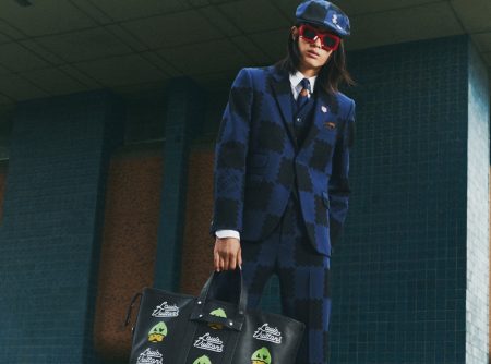 In front and center, Branko Roegiest rocks a suit from the Louis Vuitton x NIGO collection.