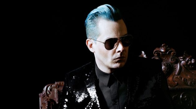 Jack White Blue Hair Sequined Jacket Celine Campaign 2022