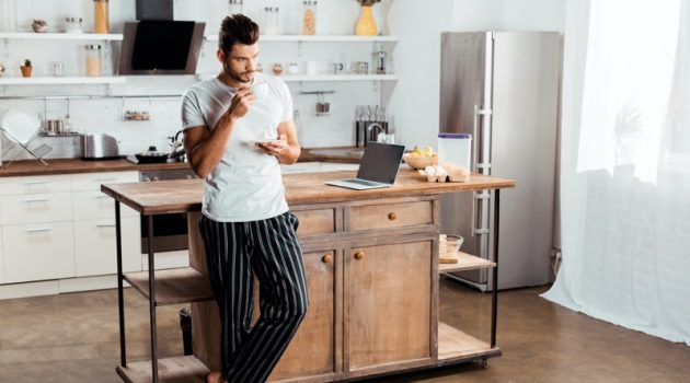 Man Kitchen Striped Pajama Bottoms