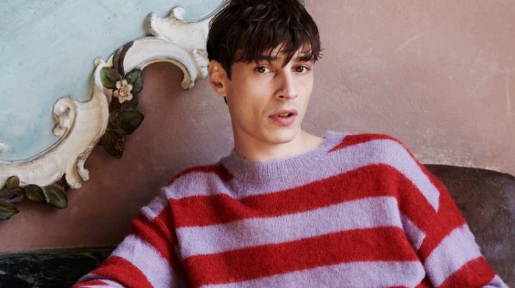 Closed Campaign Fall 2022 Adrien Sahores Model Striped Sweater