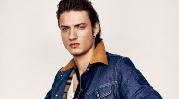 Lee Archives 2022 Serge Rigvava Model Men Vintage Storm Rider Denim Jacket