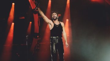 Marco Mengoni 2022 Tour Versace Leather Trousers Undershirt