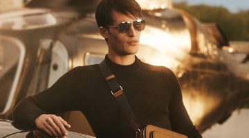 Michael Kors Men Campaign Fall 2022 Parker van Noord Model Sunglasses Bag