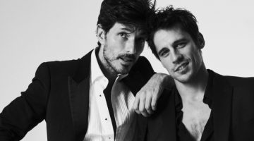 Dressed to impress, Andrés Velencoso wears a Giorgio Armani tuxedo with a Mirto shirt while Martiño Rivas dons an Exigency for El Corte Inglés suit with an Emporio Armani shirt.