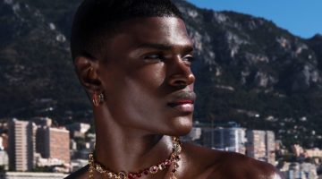 Wearing a Dolce & Gabbana necklace and earrings, Rafael Myers stars in the fashion house's fine jewelry campaign.