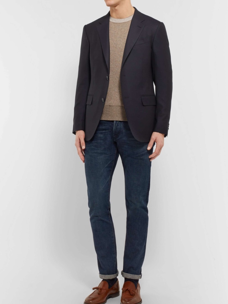 Casual Happy Hour Outfit: Blazer and Jeans - He Spoke Style