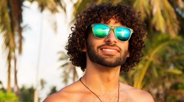 Man Curly Hair Beach Sunglasses