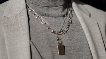 Layered Silver Pendant Neckalces Man