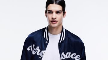 Versace Varsity Nylon Bomber Jacket Men Andreas Athanasopoulos