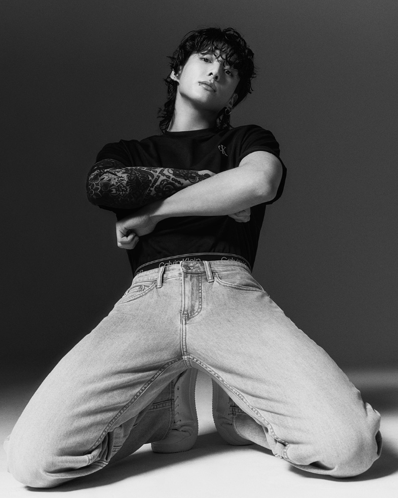 Jung Kook Rocks Tees & Ad for Calvin Jeans Klein