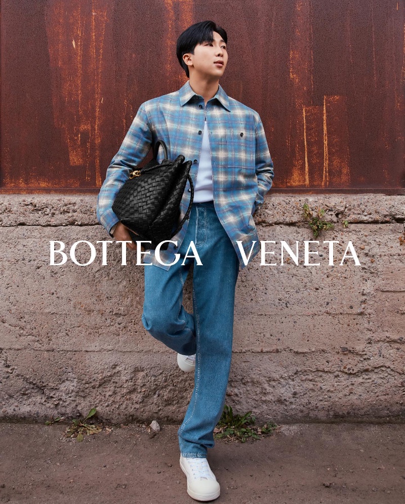 Bottega Veneta® Men's Textured Denim Viscose Shirt in Indigo/white. Shop  online now.